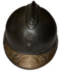 WW1 FRENCH HELMET WITH VETERAN’S PLAQUE