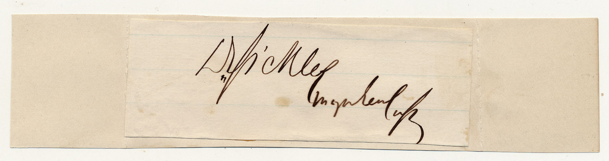 CLIPPED SIGNATURE OF MAJOR GENERAL DAN SICKLESS