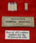 SCARCE WHITWORTH PACKET, THREE PATCHED BULLETS, & “DUG” FIRED BULLET