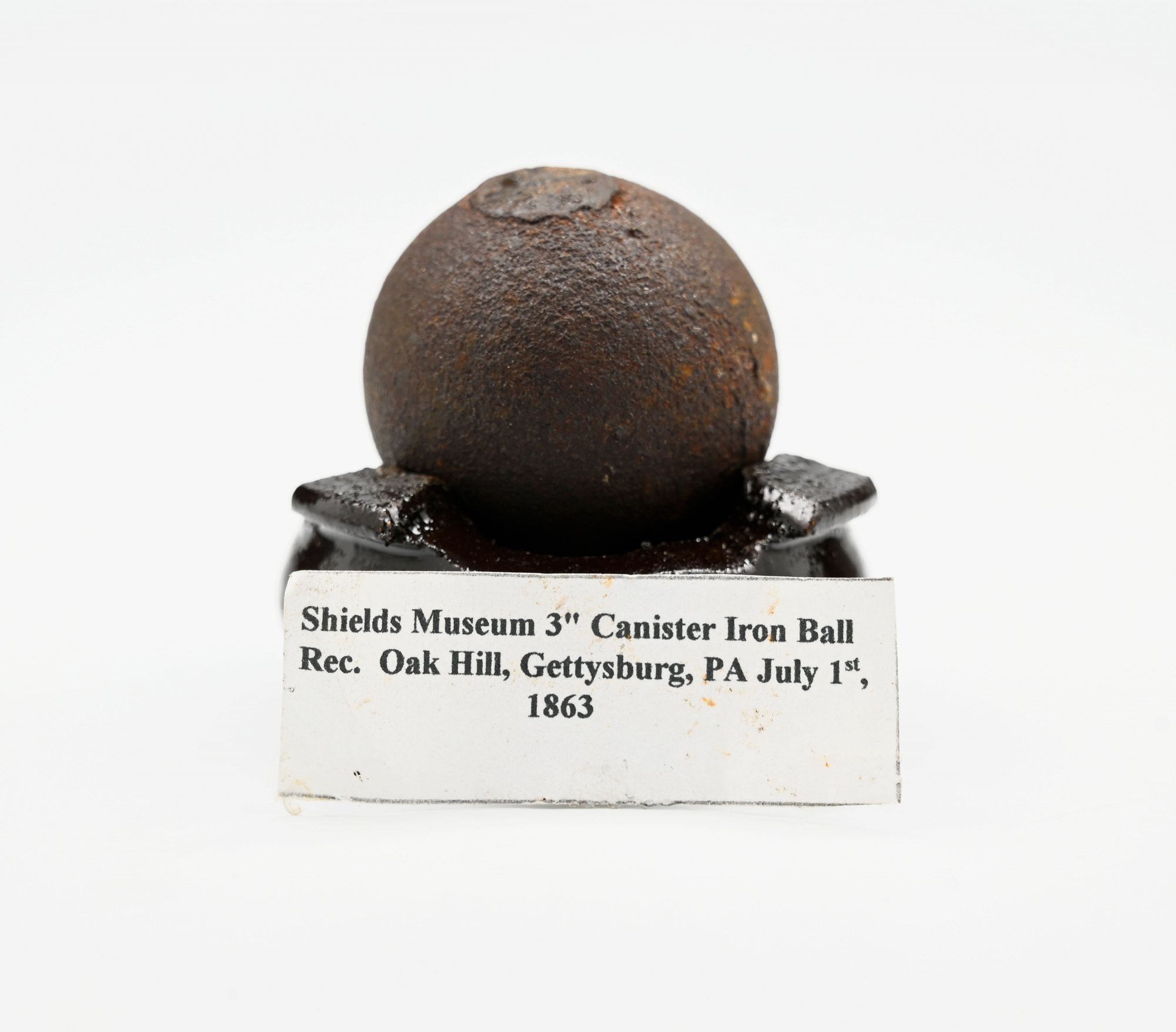 CANISTER BALL FROM OAK HILL AT GETTYSBURG JULY 1