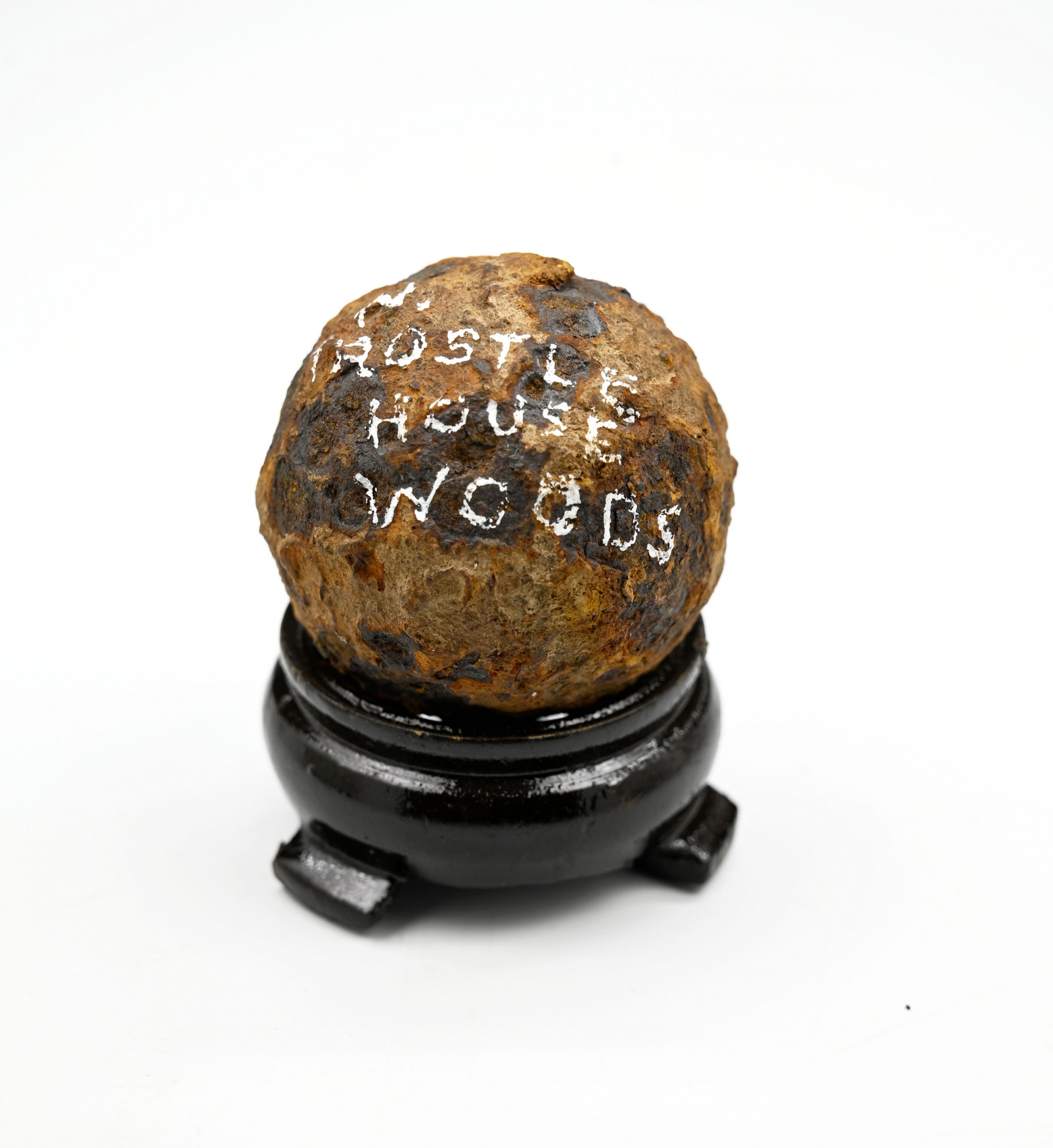 12-POUND CANISTER BALL FROM THE NORTH TROSTLE WOODS, EX-ROSENSTEEL