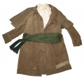 A CONFEDERATE SURGEON'S GREATCOAT, SASH AND SHIRT