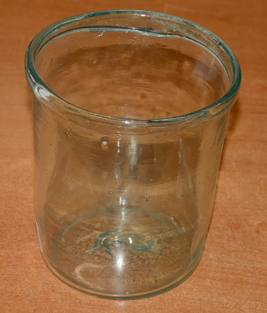 CIRCA 1830-1860 BLOWN AQUA PRESERVE JAR