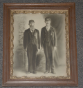 VERY NICE CHARCOAL SKETCH – TWO GAR VETERAN MEMBERS 