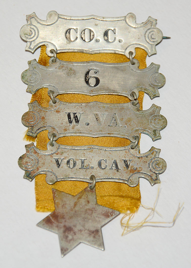 SCARCE WEST VIRGINIA VETERAN LADDER BADGE – 6th WV CAVALRY, CO. C.