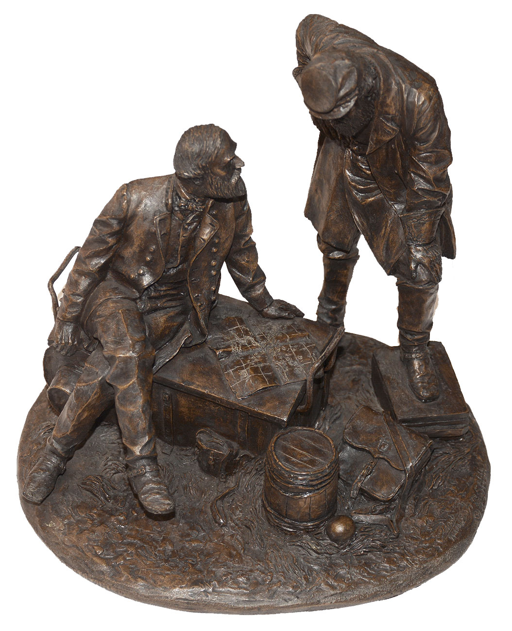 LIMITED EDITION COLD CAST BRONZE STATUE -  LEE & JACKSON, A STUDY IN COMMAND BY RON TUNISON