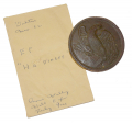 DINGEE MARKED ROUND EAGLE CARTRIDGE BOX SHOULDER BELT PLATE FROM DALTON/ROCKY FACE RIDGE, EX-KERKSIS
