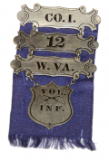 RARE WV UNION VETERAN LADDER BADGE – 12th WEST VIRGINIA, COMPANY I