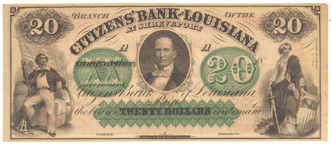 CITIZENS’ BANK OF LOUISIANA $20 BILL