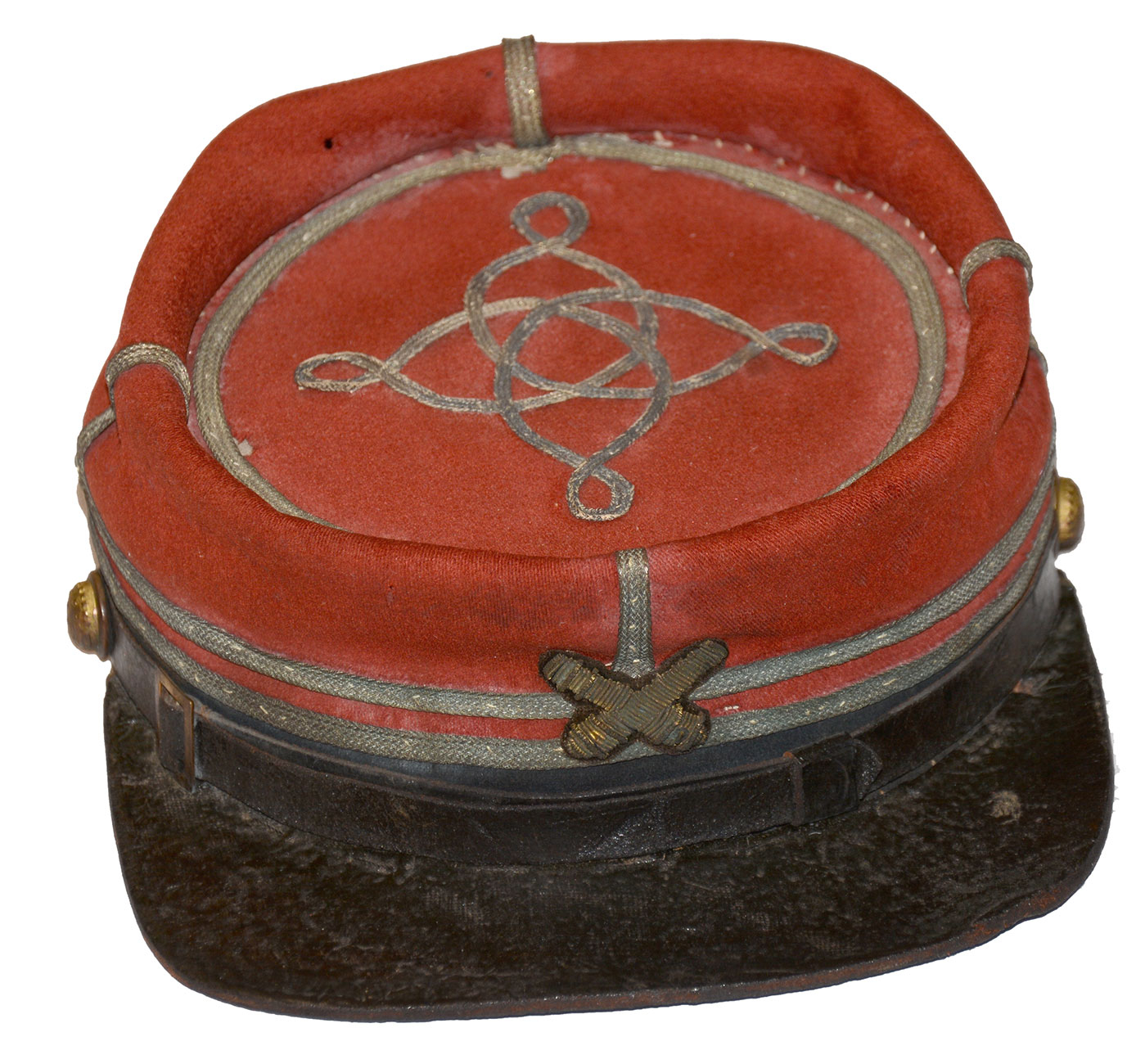 IDENTIFIED CONFEDERATE ARTILLERY OFFICER'S KEPI - THE OWNER WAS KILLED IN ACTION