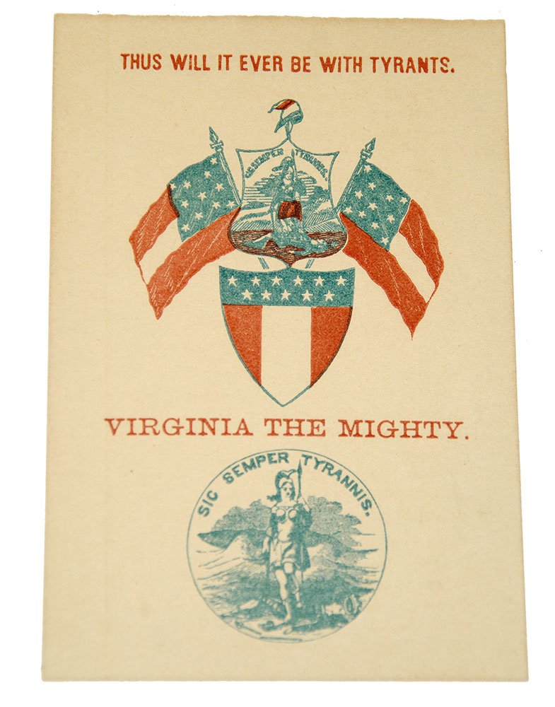 VIRGINIA CONFEDERATE PATRIOTIC ALBUM OR SCRAPBOOK CARD 