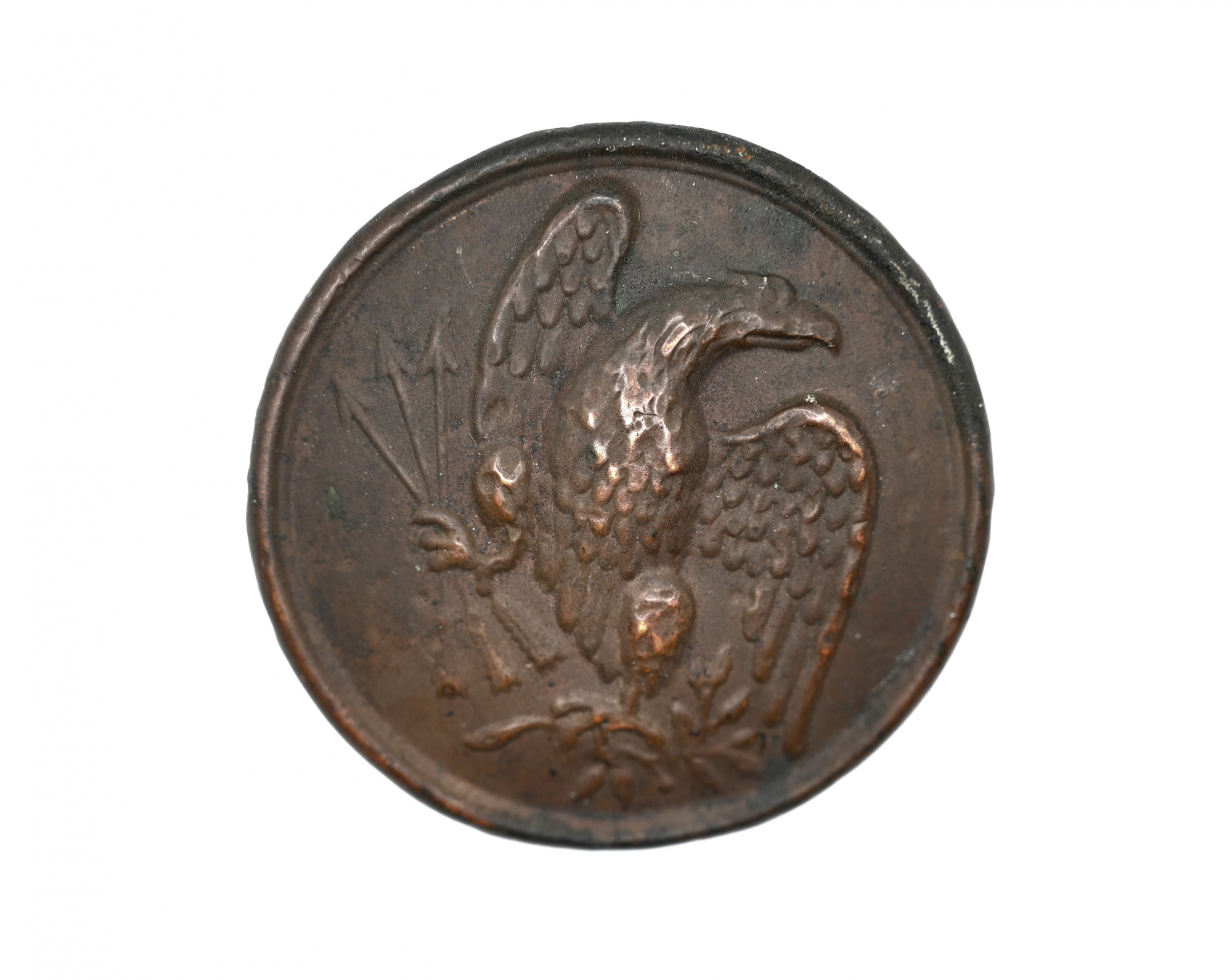 DINGEE MARKED ROUND EAGLE CARTRIDGE BOX SHOULDER BELT PLATE