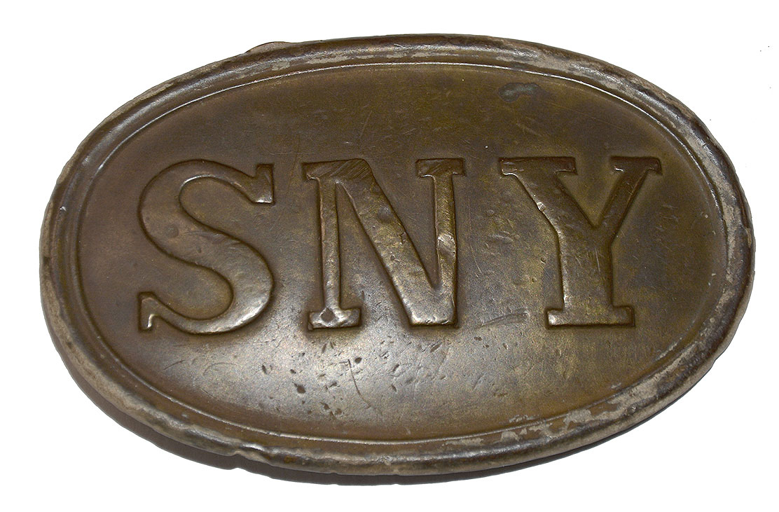RELIC STATE OF NEW YORK “SNY” BELT PLATE FOUND BY BILL GAVIN