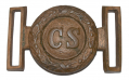 SCARCE NON-DUG CONFEDERATE TWO-PIECE “CS” SWORD BELT PLATE