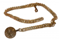 EXCAVATED WATCH CHAIN WITH EAGLE BUTTON ATTACHED