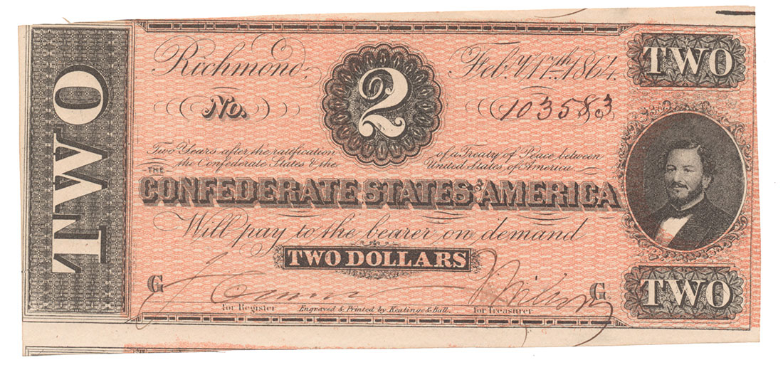 CSA 1864 $2 (T-70) NOTE