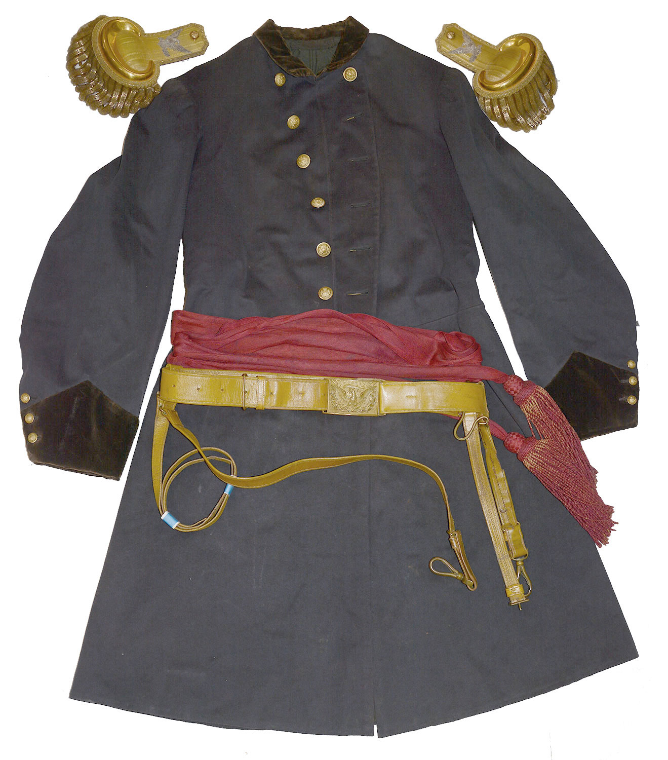 FROCK COAT, SASH, EPAULETS AND SWORD BELT OF COLONEL AND BREVET BRIGADIER GENERAL ELI HOUSTON MURRAY, 3rd KENTUCKY CAVALRY