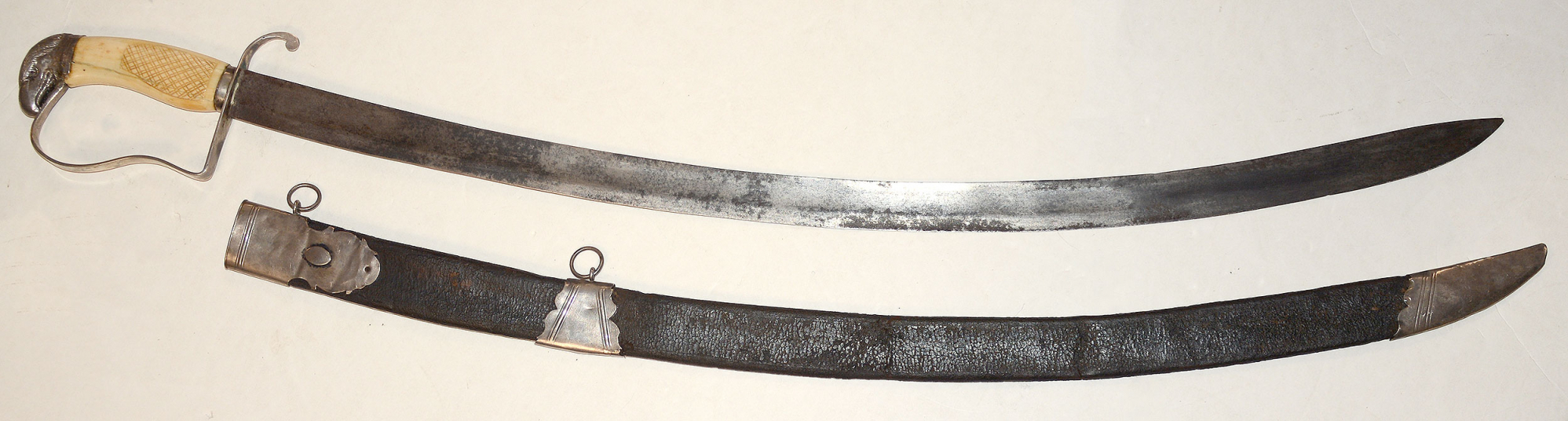 EMOR T. WEAVER PHILADELPHIA IVORY GRIP SILVER HILT EAGLE POMMEL HORSEMAN’S SABER