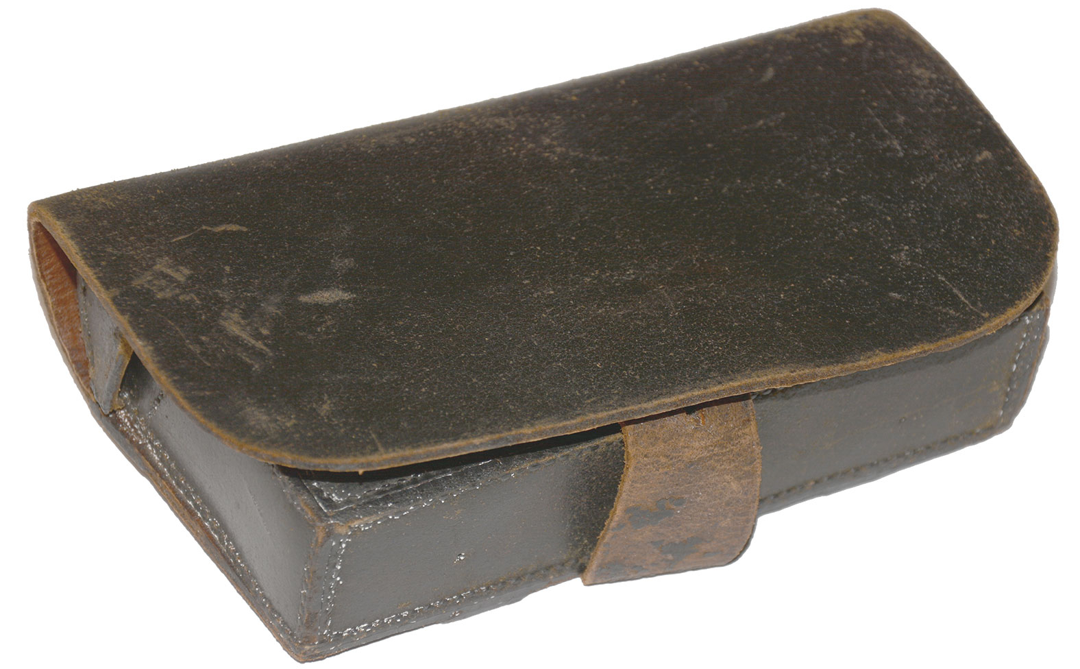 “EXTREMELY RARE” S. ISAACS & CAMPBELL MARKED “P1854/55 READY POUCH” CONFEDERATE CARTRIDGE BOX