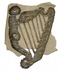EXCELLENT, ORIGINAL “IRISH HARP” INSIGNIA MADE OF SILVER BULLION