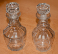 CIRCA 1830-1845 PAIR OF BLOWN & CUT DECANTERS