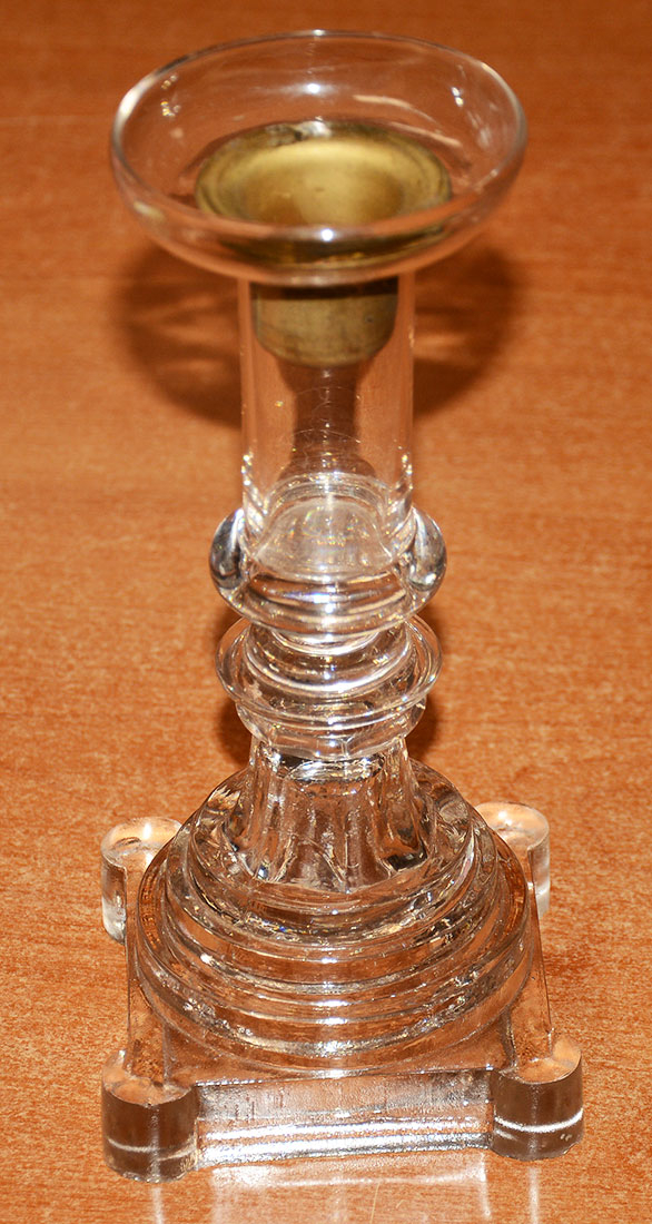 BLOWN CANDLESTICK WITH METAL INSERT