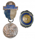 VERY SCARCE PRESS BADGE FOR THE GETTYSBURG 50th ANNIVERSARY COMMEMORATION WITH THE NEWS PHOTOGRAPHER’S PERSONAL STERLING BADGE 
