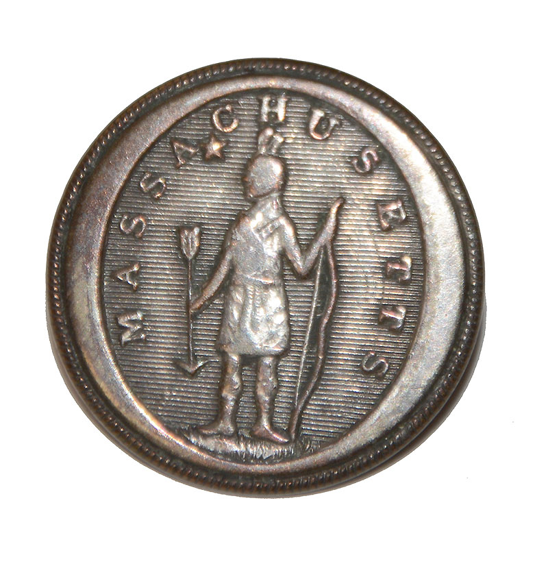 NON-DUG C1830’S MASSACHUSETTS STATE SEAL COAT BUTTON