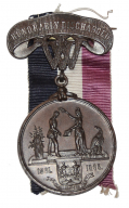 SCARCE WV (US) HONORABLE DISCHARGE MEDAL – GEORGE FRADD - 1st WV, BATTERY E