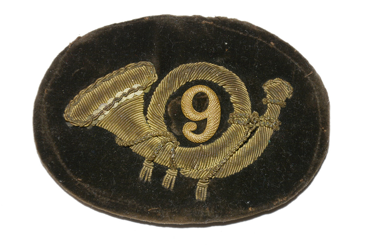 LARGE EMBROIDERED CIVIL WAR INFANTRY INSIGNIA, 9TH REGIMENT