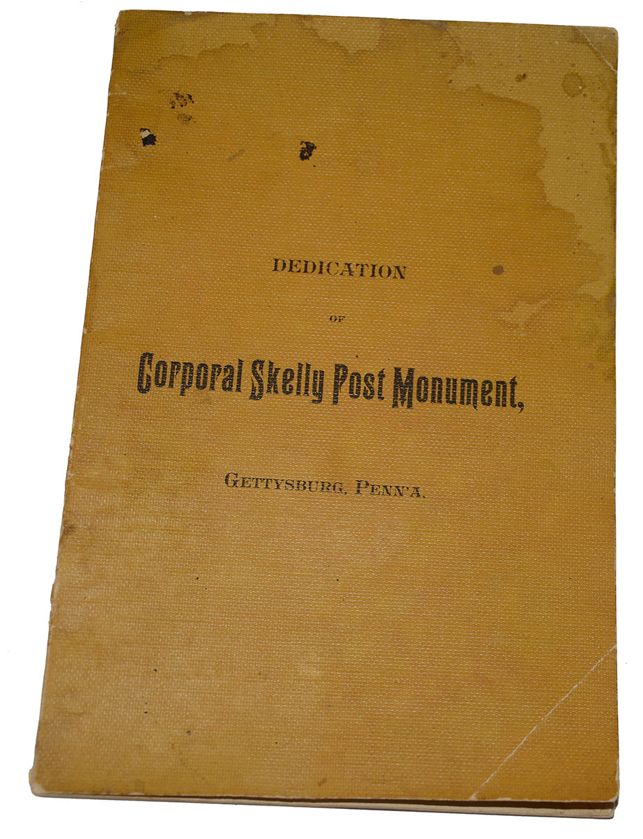 GETTYSBURG SKELLY POST GAR MONUMENT DEDICATION BOOK