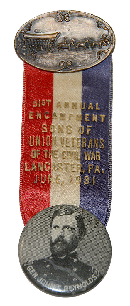SONS OF UNION VETERANS BADGE – LANCASTER, PA, 1931 – REYNOLDS PORTRAIT PIN