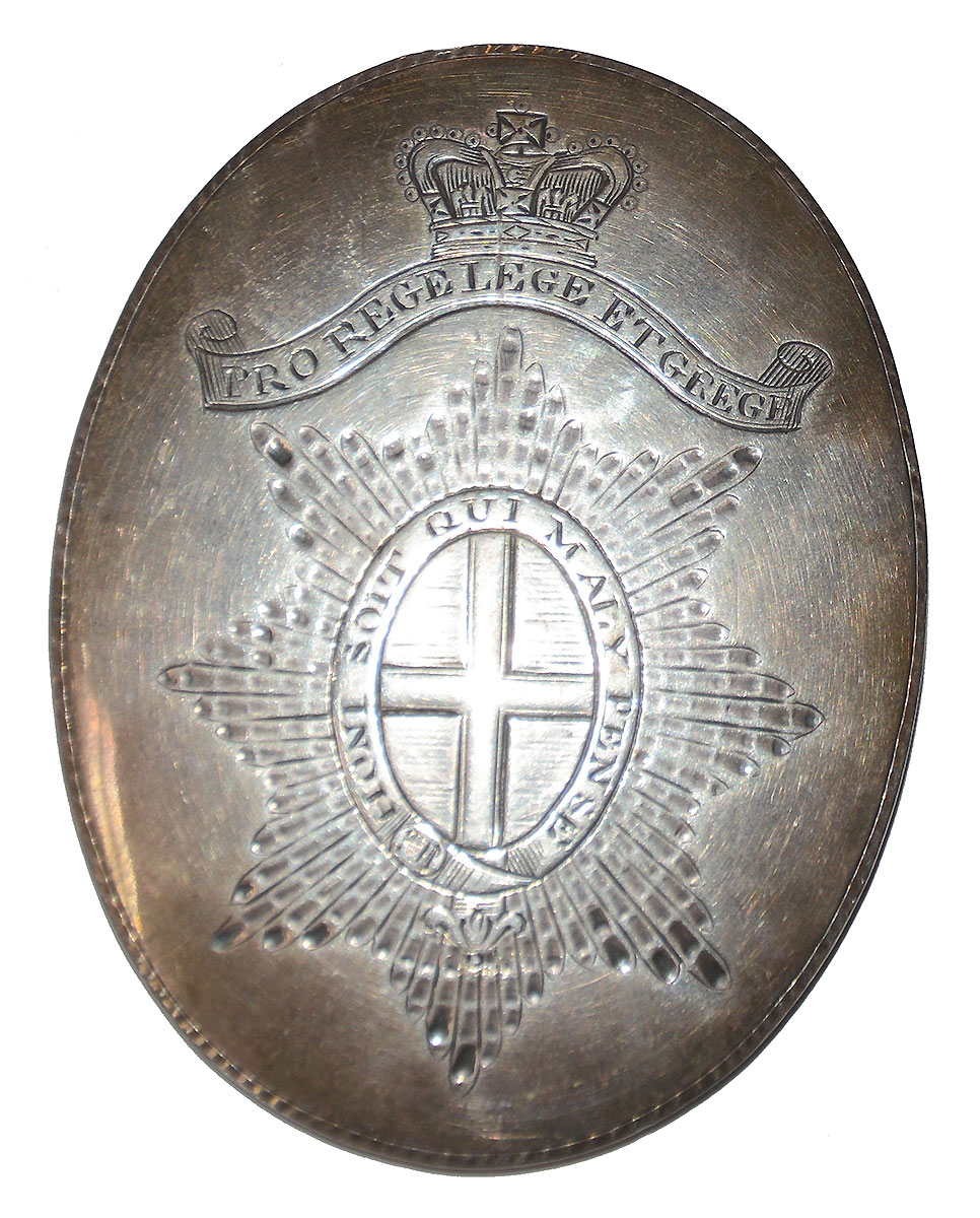 BRITISH STERLING SILVER ROYAL HOUSEHOLD OR LIVERY SWORD BELT PLATE