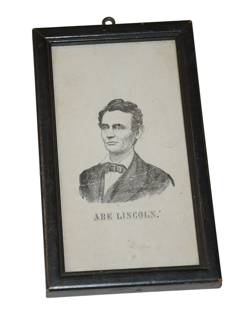 SMALL FRAMED MEMORIAL LITHOGRAPH OF LINCOLN
