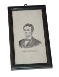 SMALL FRAMED MEMORIAL LITHOGRAPH OF LINCOLN