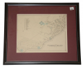 FRAMED 1881 MAP OF CASTINE, MAINE