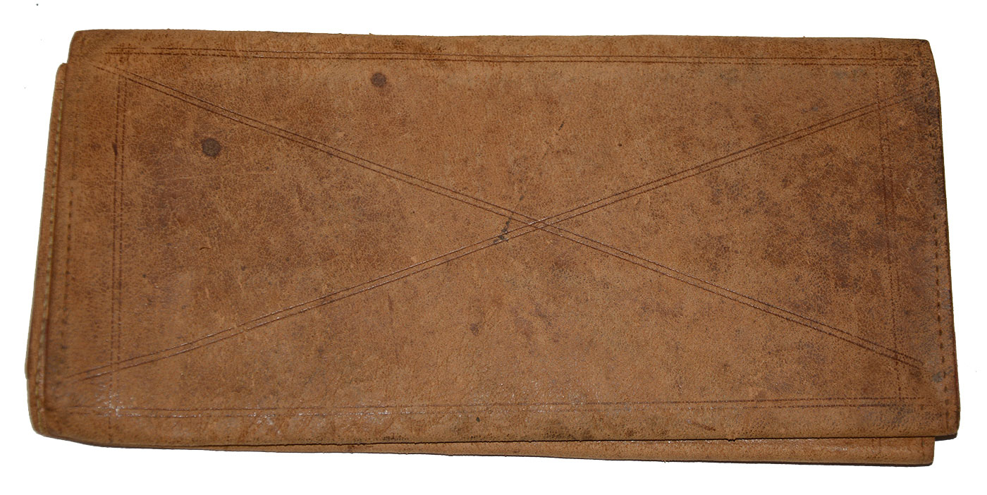 LEATHER WALLET OF ABRAM T. GAMAGE 4th MAINE: WIA FIRST BULL RUN; CAPTURED AT THE SEVEN DAYS