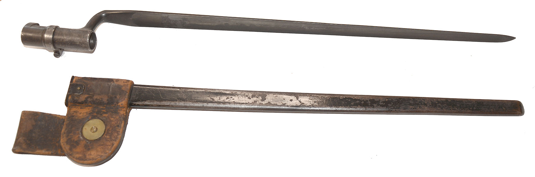 .45-70 TRAPDOOR BAYONET & SCABBARD WITH “N.G.P.” DISK