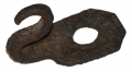 IRON HANDSPIKE HOOK FROM CANNON CARRIAGE FROM FT. DERUSSY CASEMATE -- GREG COCO COLLECTION