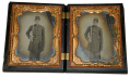 DOUBLE CASED ¼ PLATE AMBROTYPES OF TWO MEMBERS BELIEVED TO BE OF THE ROME LIGHT GUARDS - COMPANY A, 8TH GEORGIA INFANTRY
