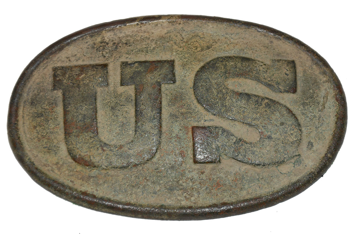 RELIC U.S. PATTERN 1839 CARTRIDGE BOX PLATE FROM GREG COCO COLLECTION