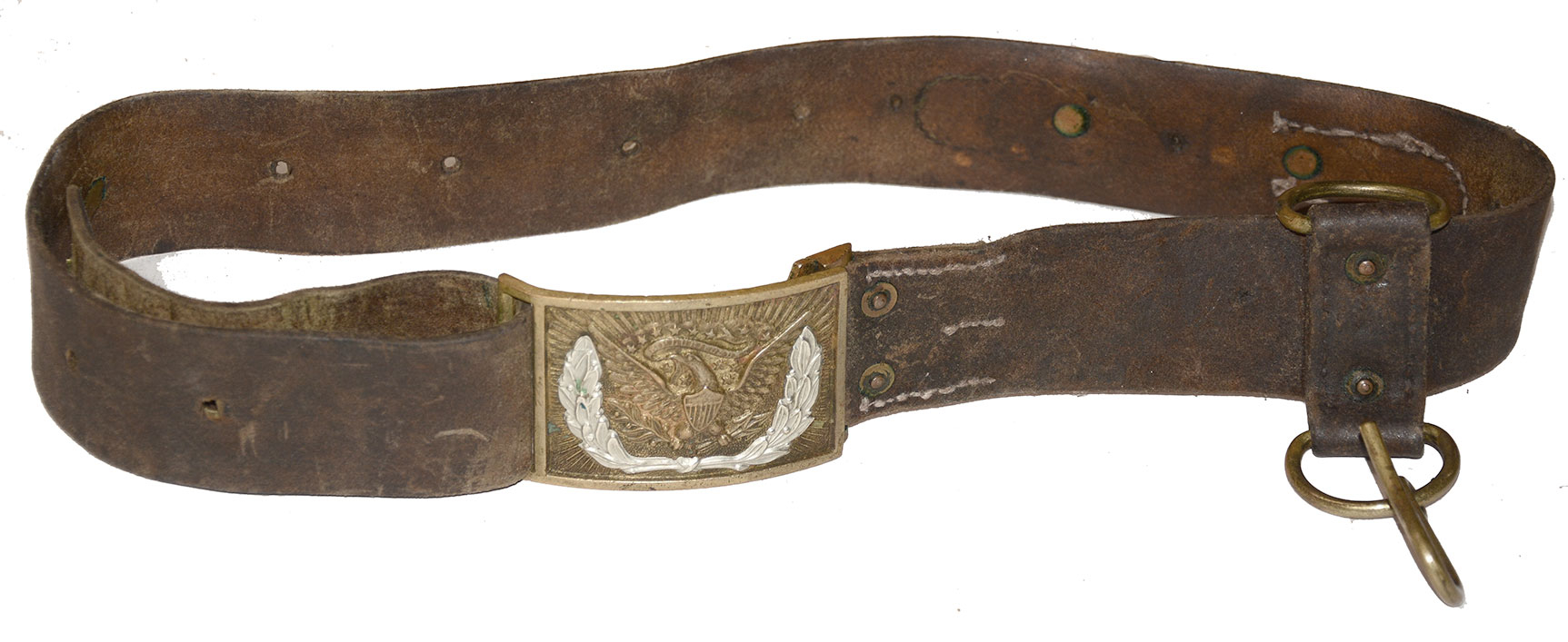 VERY NICE US PATTERN 1839 BELT PLATE WITH BUFF BELT