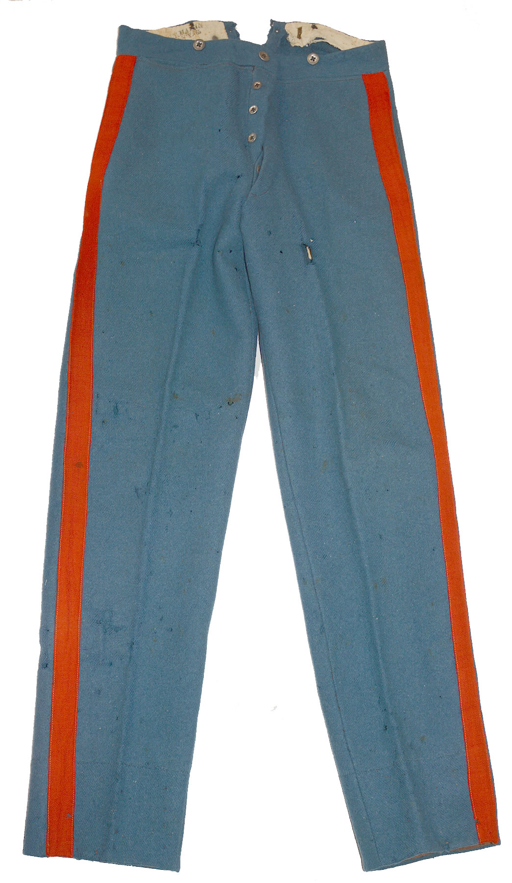 CIVIL WAR US CONTRACTOR AND INSPECTOR MARKED ARTILLERY SERGEANT’S TROUSERS