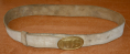1839 PATTERN U.S. INFANTRY WAIST BELT PLATE ON A WHITE BUFF LEATHER BELT