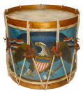 A PRE-CIVIL WAR PAINTED EAGLE DRUM