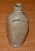 19th CENTURY SALT GLAZED STONEWARE CASE BOTTLE