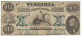 1862 $10 VIRGINIA TREASURY NOTE
