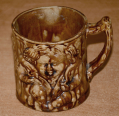 YELLOWWARE ROCKINGHAM GLAZE TOBY MUG  