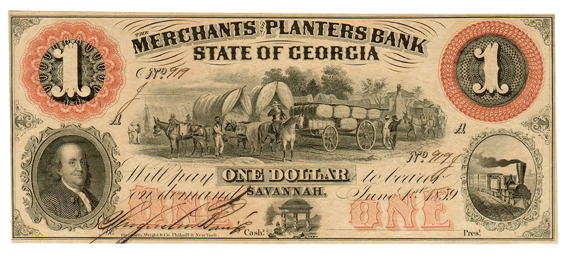 STATE OF GEORGIA MERCHANTS AND PLANTERS BANK $1 NOTE