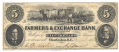 FARMERS & EXCHANGE BANK, CHARLESTON SOUTH CAROLINA $5 NOTE